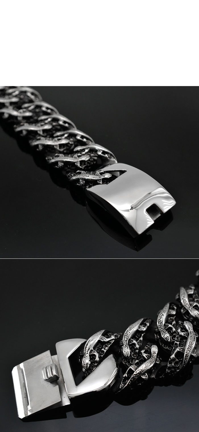 Accessories :: Bracelets :: Stainless Big Lizard Chain Cuff-Bracelet 191 - GUYLOOK Men's Trendy ...