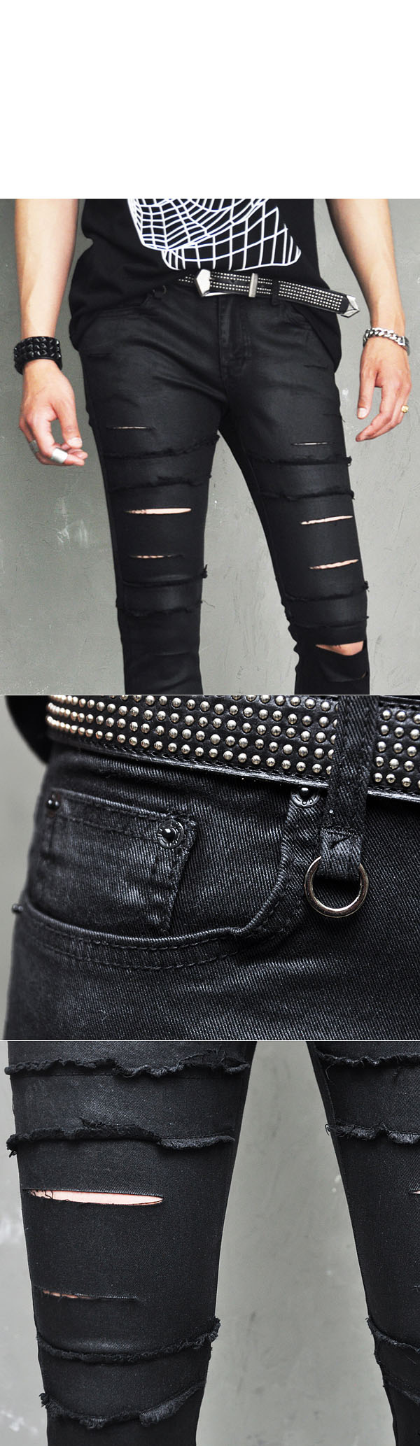 black cutting jeans