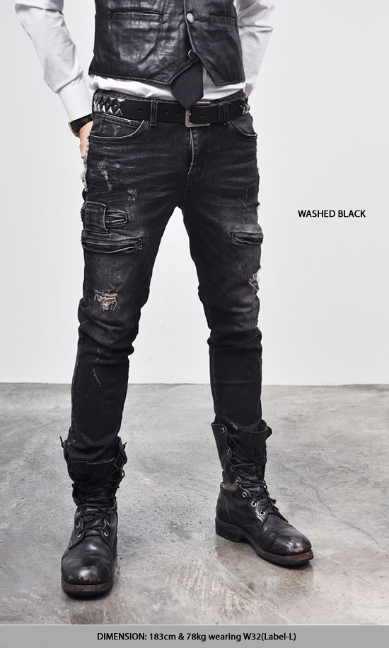 biker jeans with zips