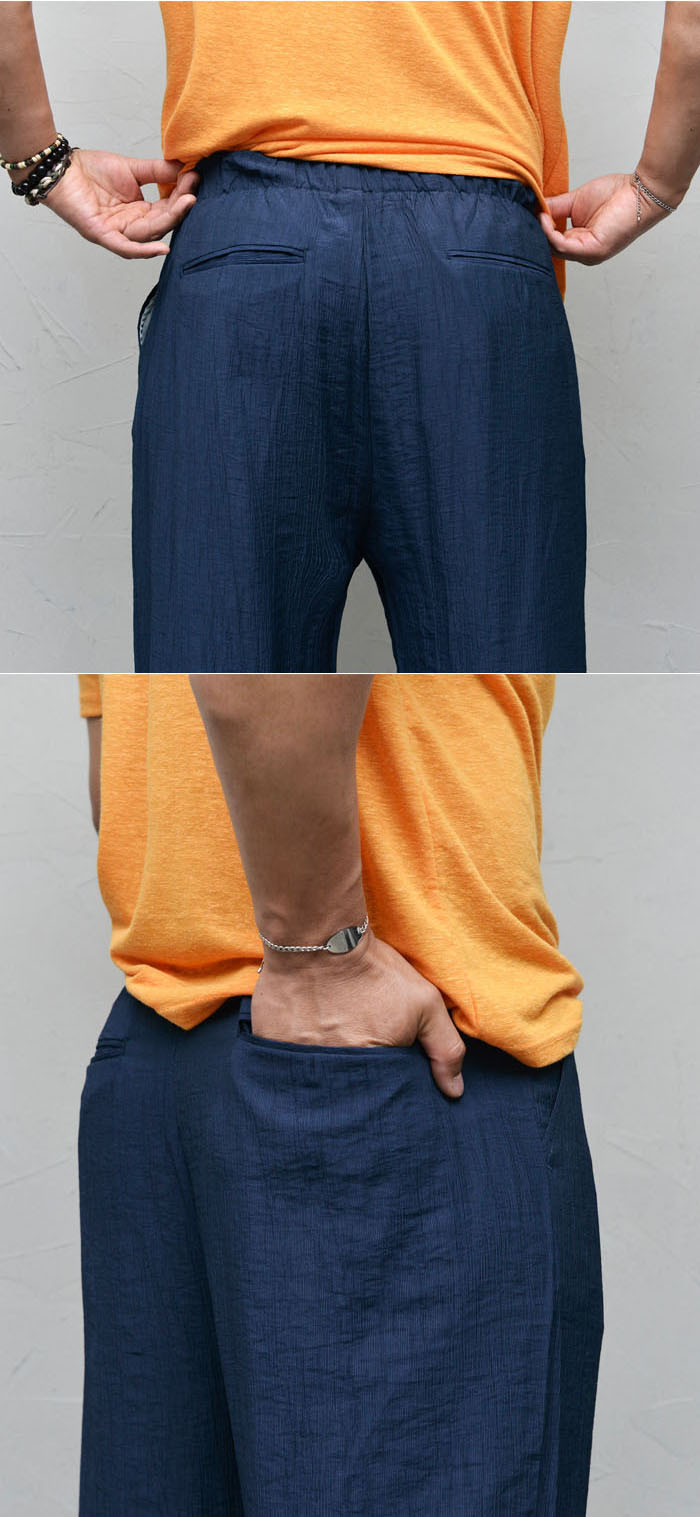 Bottoms Pants Light Wrinkle Linen Wide BandingPants 593