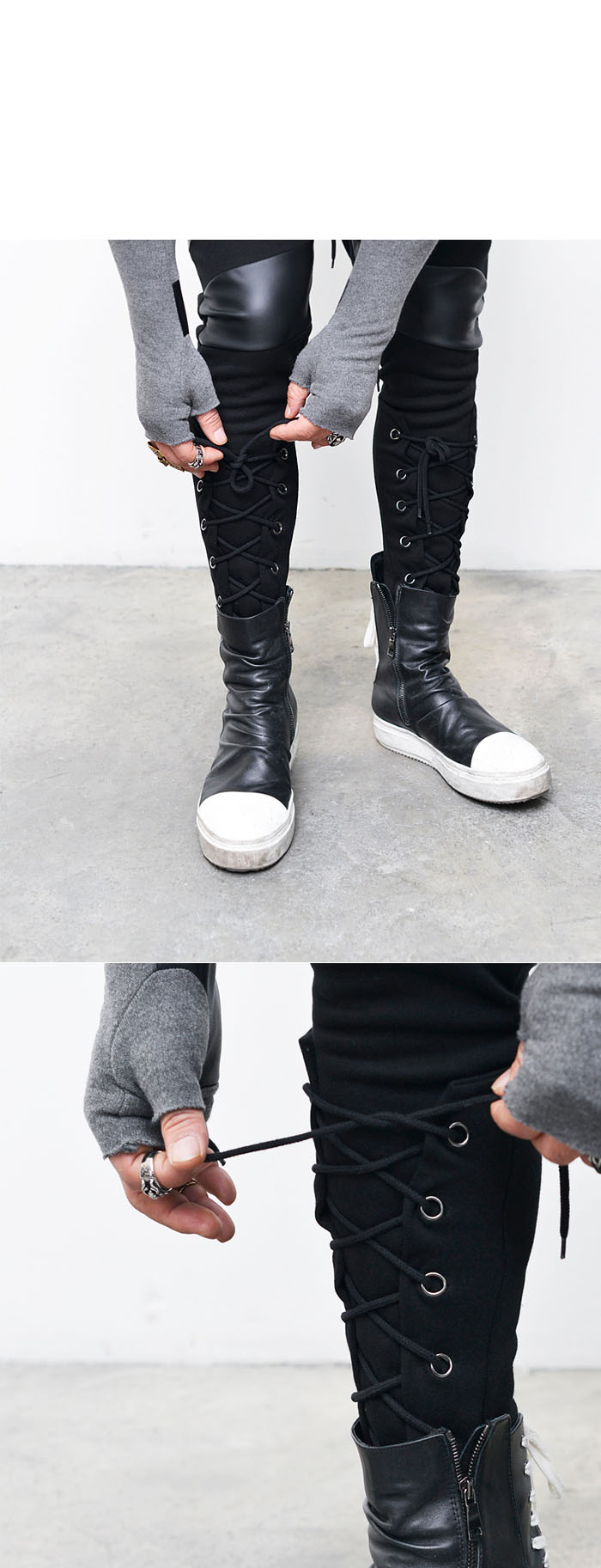 faux leather sweatpants