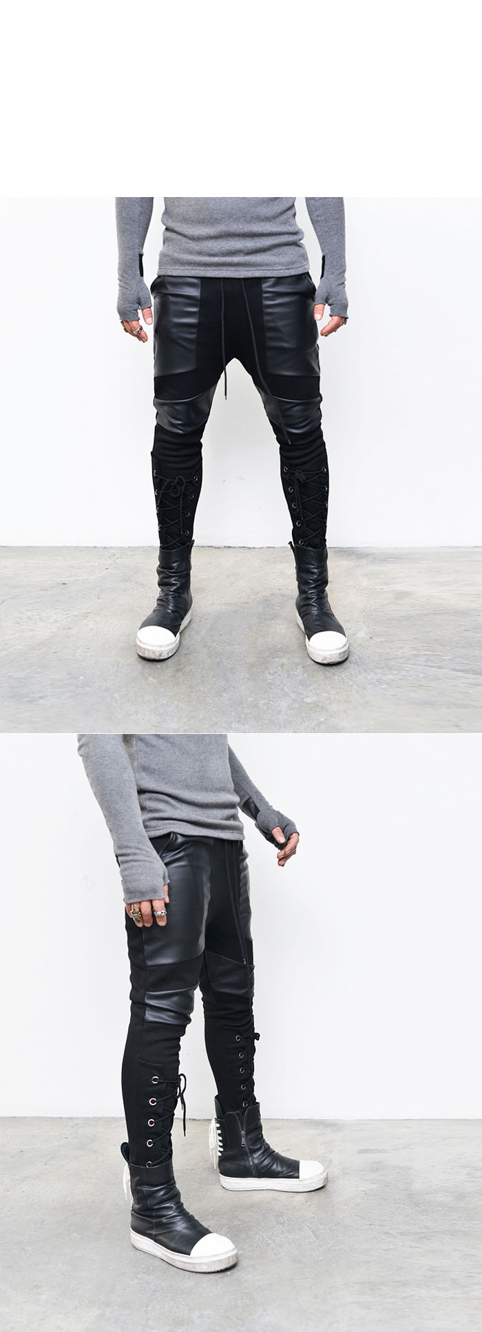 faux leather sweatpants