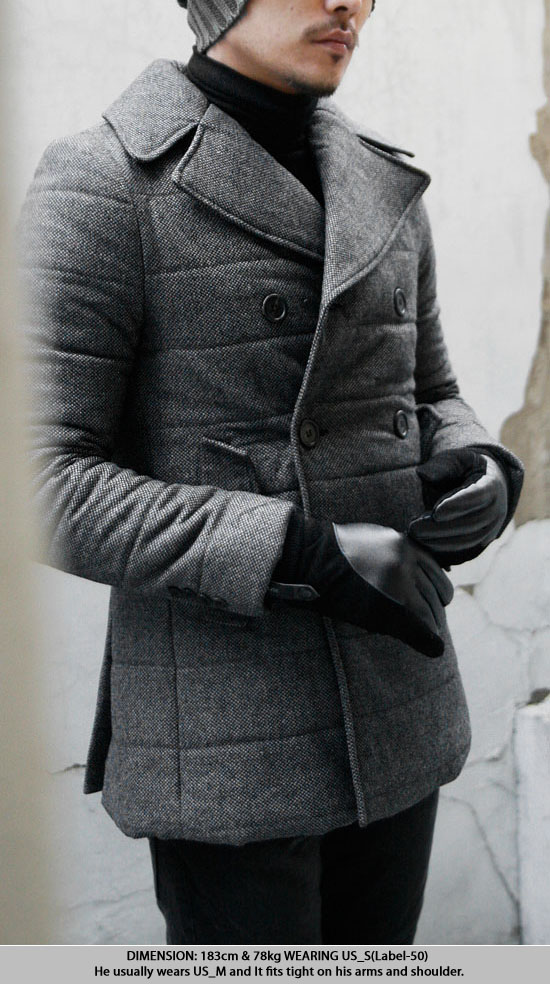 Tweed Warm 6oz Padded Peacoat-Coat 16 | Fast Fashion Mens Clothes ...