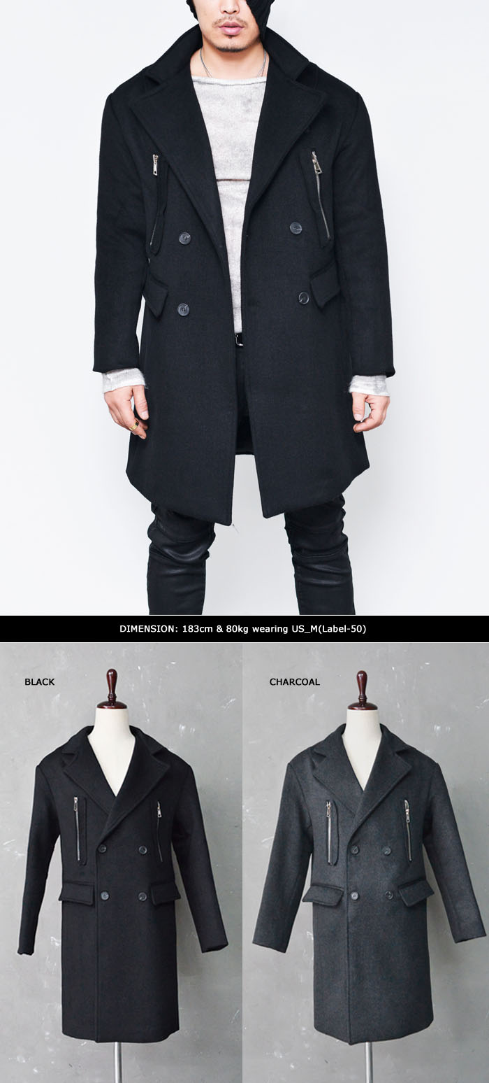 Sales :: Tops :: Loose Fit Leather Collar Zippered Double-Coat 77 ...