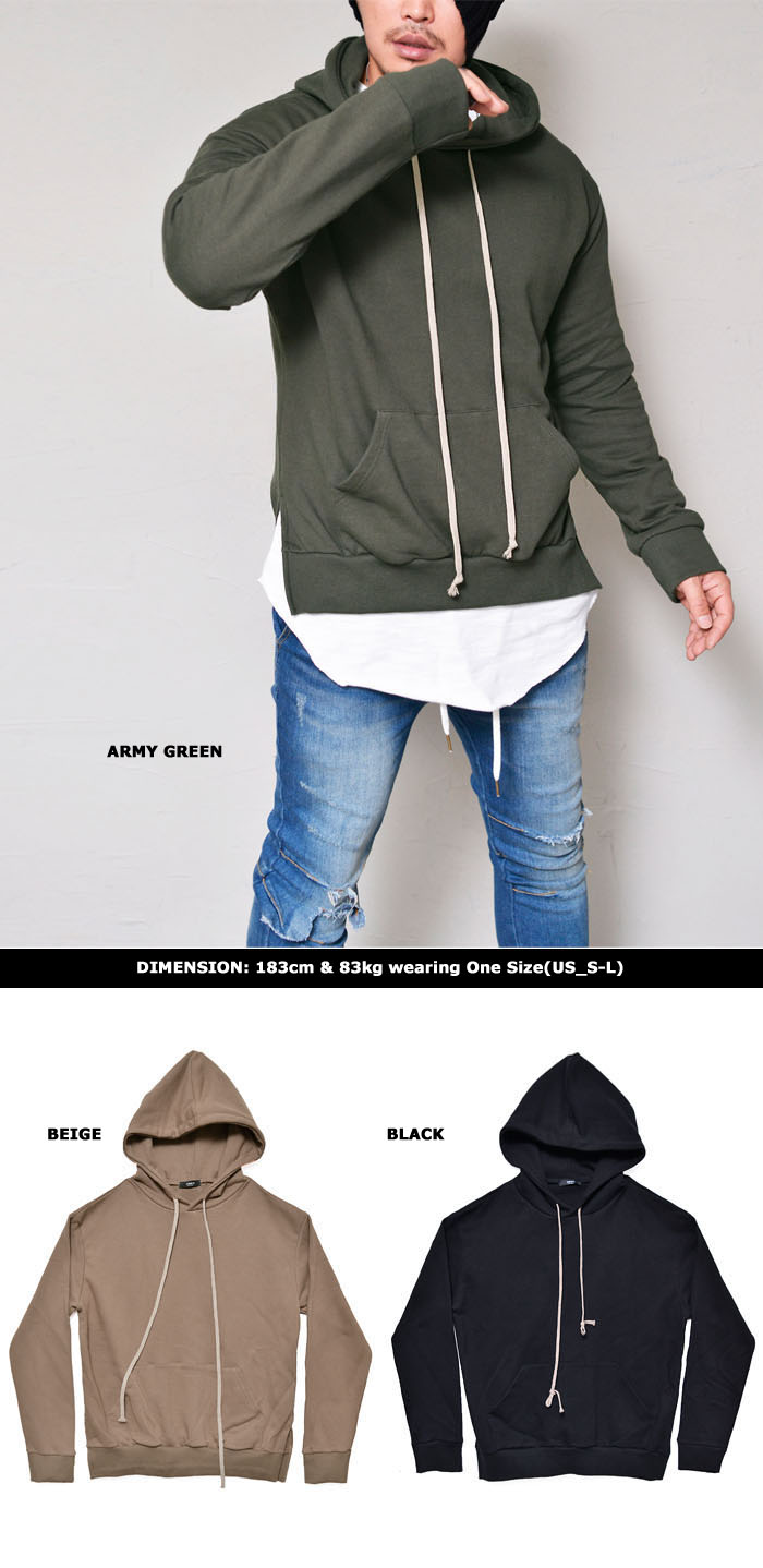 Sales :: Side Slit Easy Fit Pullover-Hoodie 195 - GUYLOOK Men's Trendy ...
