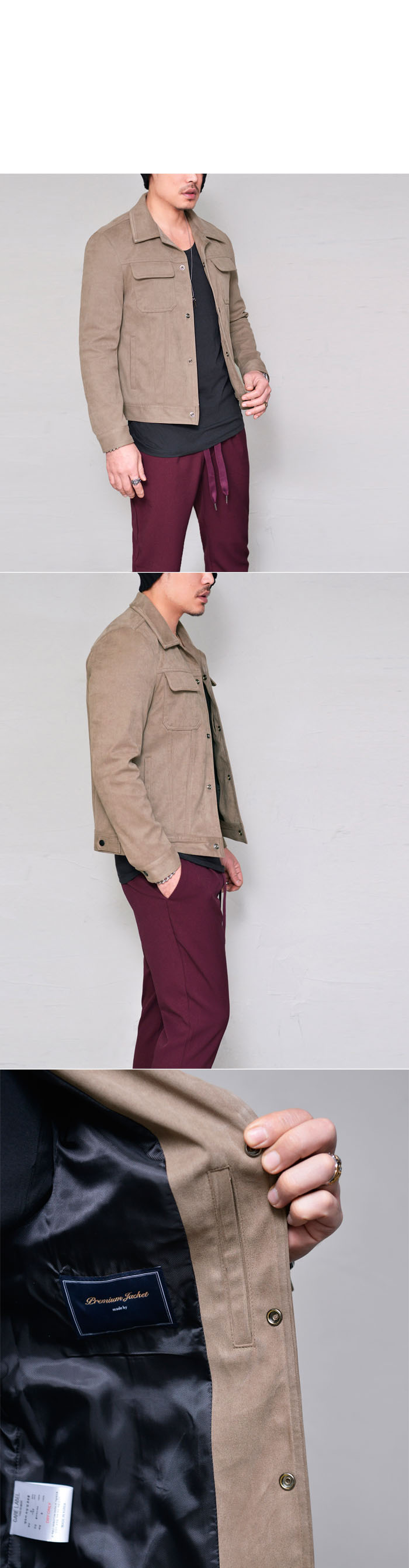 Sales :: Tops :: Suede Urban Slim Button Up-Jacket 299 - GUYLOOK Men's ...