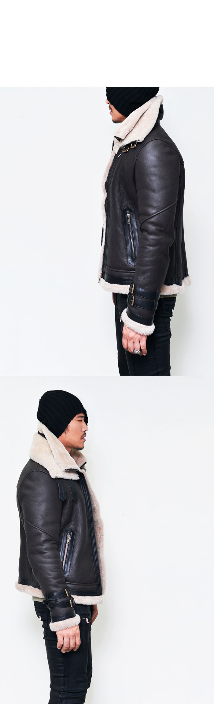 Outerwear :: Leather Jackets :: Belted Double Collar Full Sheepskin ...