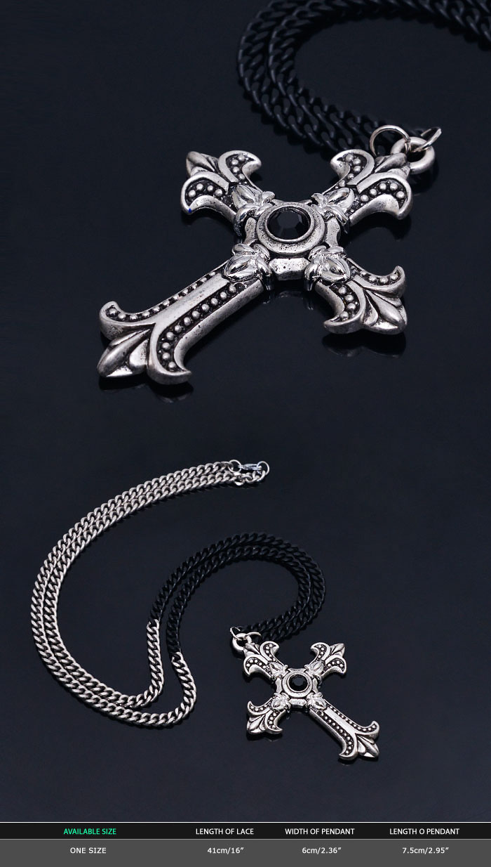 Accessories :: Necklaces :: Contrast Chain Big Gothic Silver Cross ...