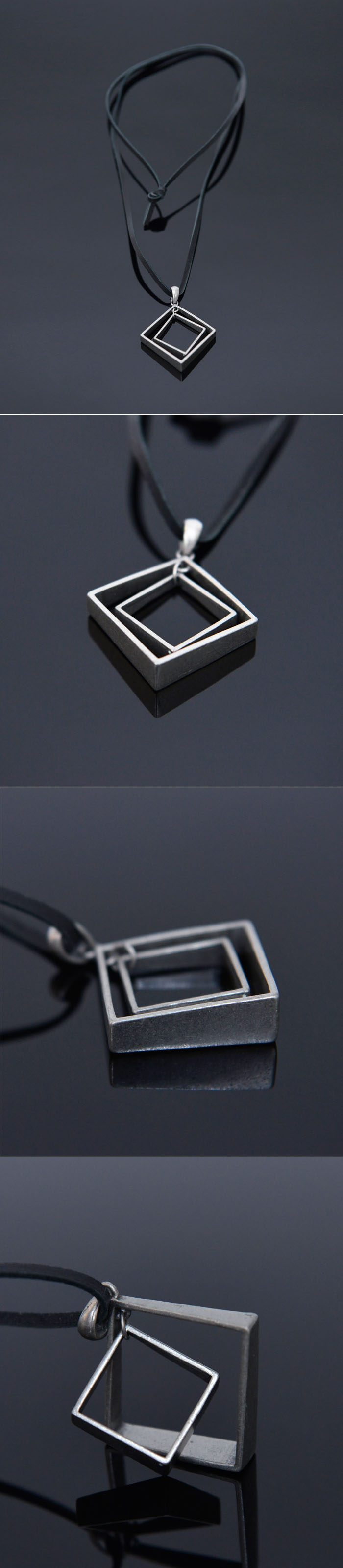 Accessories :: Necklaces :: Double Square Leather Long-Necklace 305 ...