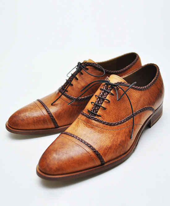 Shoes :: Distressed Braided Trim Oxford-Shoes 160 - GUYLOOK Men's ...
