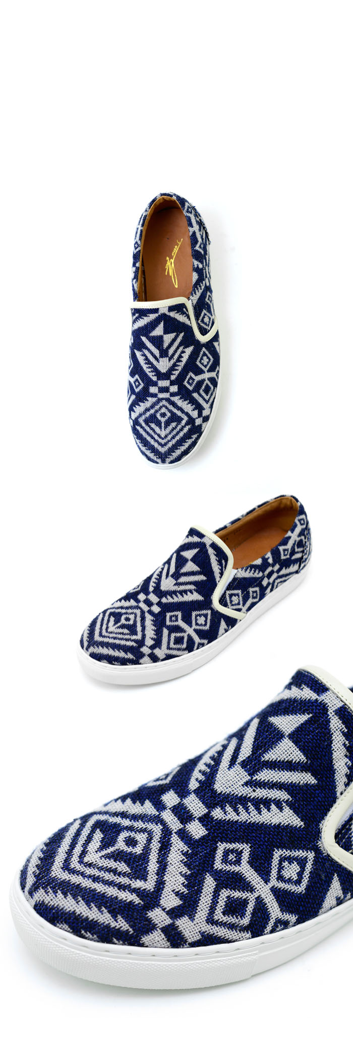 Shoes :: Tribal Blue Knit Custom Slim On-Shoes 333 - GUYLOOK Men's ...