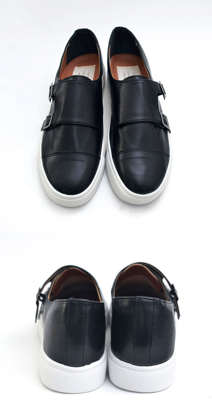 Shoes :: Smart Casual Leather Monk Sneakers-Shoes 413 - GUYLOOK Men's ...