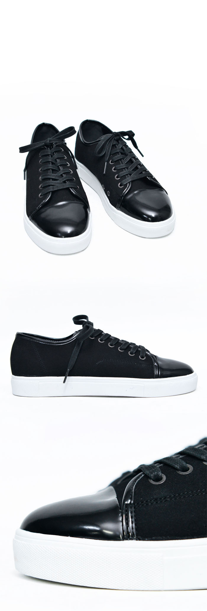 Shoes :: Contrast Toe Lace-up Suede Sneakers-Shoes 524 - GUYLOOK Men's ...