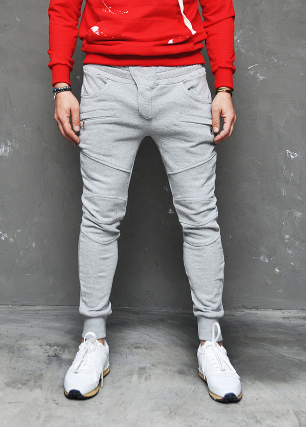 Mens Designer Zipper Motor Biker Sweats-Sweatpants 105 | Fast Fashion ...